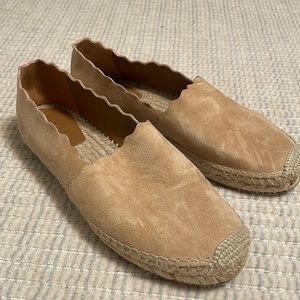 Chloe espadrilles beige suede scalloped size 37